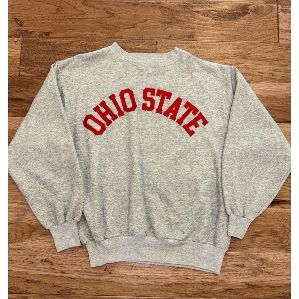Vintage Champion Ohio State Crewneck Sweatshirt Block‎ Letter Triblend Men's XL
